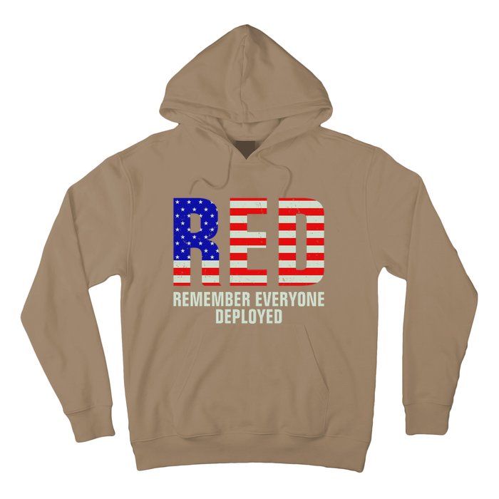 RED Remember Everyone Deployed Grunge Flag Hoodie