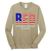 RED Remember Everyone Deployed Grunge Flag Tall Long Sleeve T-Shirt