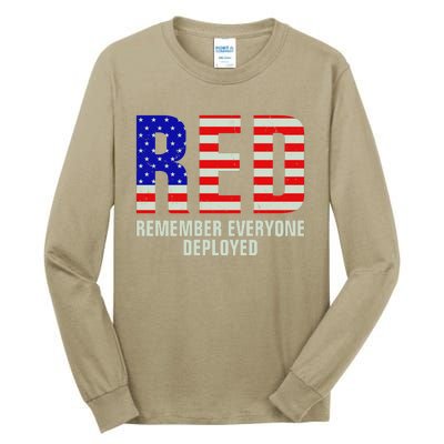 RED Remember Everyone Deployed Grunge Flag Tall Long Sleeve T-Shirt