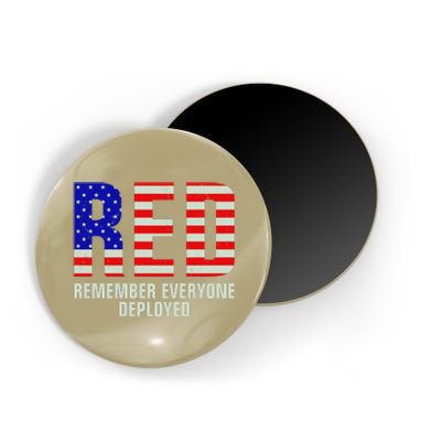 RED Remember Everyone Deployed Grunge Flag Magnet