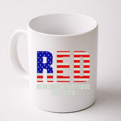 RED Remember Everyone Deployed Grunge Flag Coffee Mug