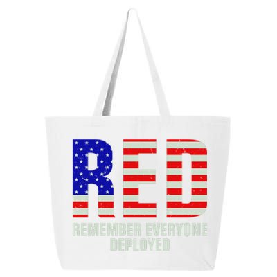 RED Remember Everyone Deployed Grunge Flag 25L Jumbo Tote