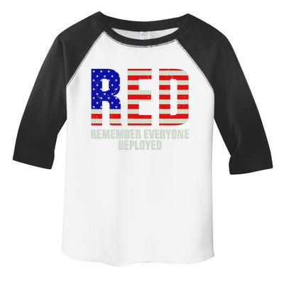 RED Remember Everyone Deployed Grunge Flag Toddler Fine Jersey T-Shirt