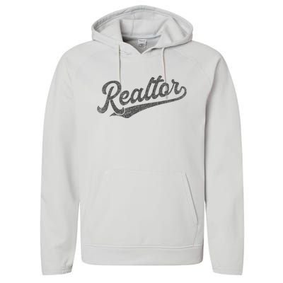 Realtor Real Estate Agent Retro Performance Fleece Hoodie