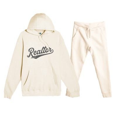 Realtor Real Estate Agent Retro Premium Hooded Sweatsuit Set