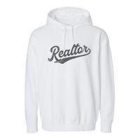 Realtor Real Estate Agent Retro Garment-Dyed Fleece Hoodie