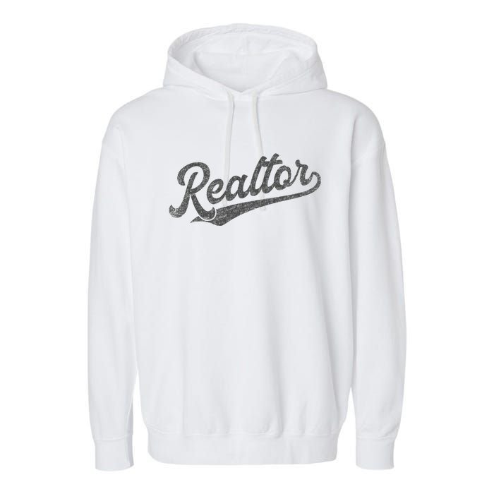 Realtor Real Estate Agent Retro Garment-Dyed Fleece Hoodie