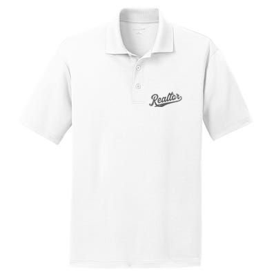 Realtor Real Estate Agent Retro PosiCharge RacerMesh Polo