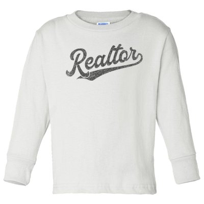 Realtor Real Estate Agent Retro Toddler Long Sleeve Shirt