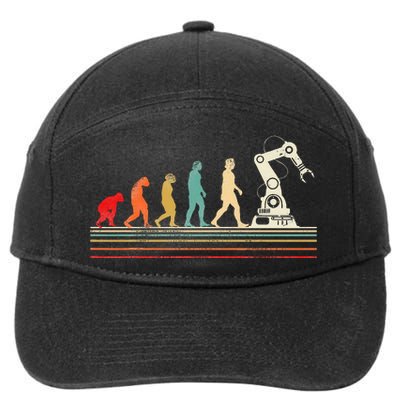 Robot Robotics Engineer Retro Vintage 7-Panel Snapback Hat