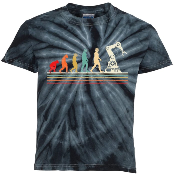 Robot Robotics Engineer Retro Vintage Kids Tie-Dye T-Shirt