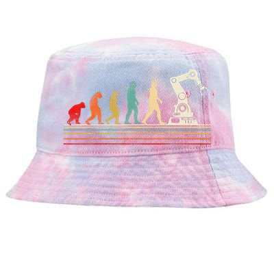 Robot Robotics Engineer Retro Vintage Tie-Dyed Bucket Hat