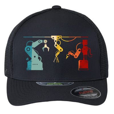 Robot Robotics Engineer Retro Vintage Flexfit Unipanel Trucker Cap