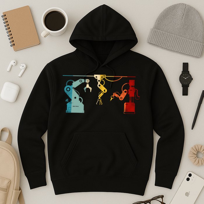 Robot Robotics Engineer Retro Vintage Hoodie
