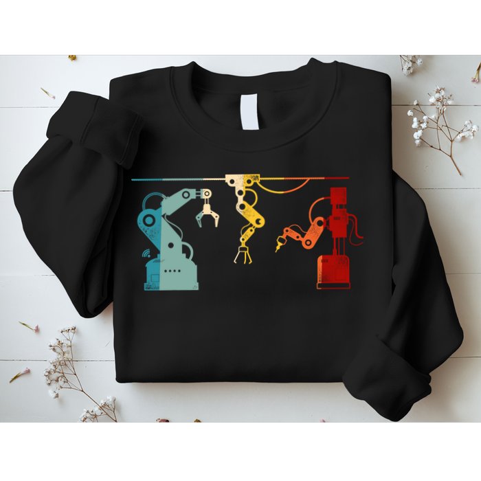 Robot Robotics Engineer Retro Vintage Sweatshirt