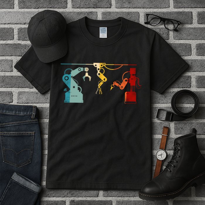 Robot Robotics Engineer Retro Vintage Tall T-Shirt