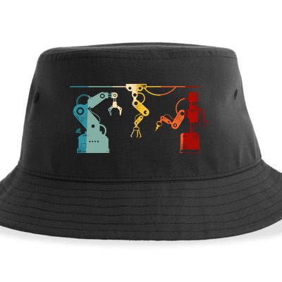 Robot Robotics Engineer Retro Vintage Sustainable Bucket Hat