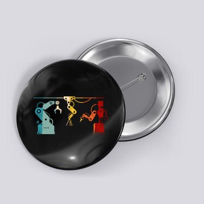 Robot Robotics Engineer Retro Vintage Button