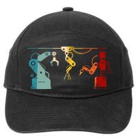 Robot Robotics Engineer Retro Vintage 7-Panel Snapback Hat