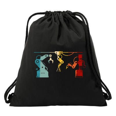 Robot Robotics Engineer Retro Vintage Drawstring Bag