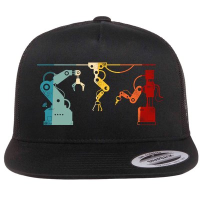 Robot Robotics Engineer Retro Vintage Flatbill Hat