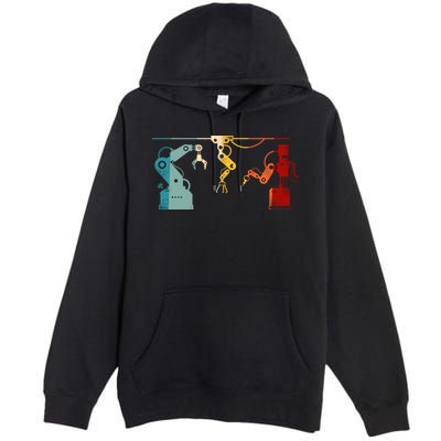 Robot Robotics Engineer Retro Vintage Premium Pullover Hoodie
