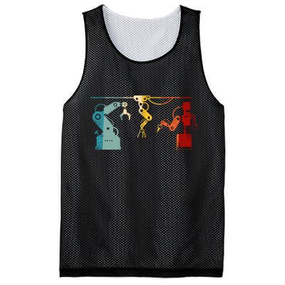 Robot Robotics Engineer Retro Vintage Mesh Reversible Basketball Jersey Tank