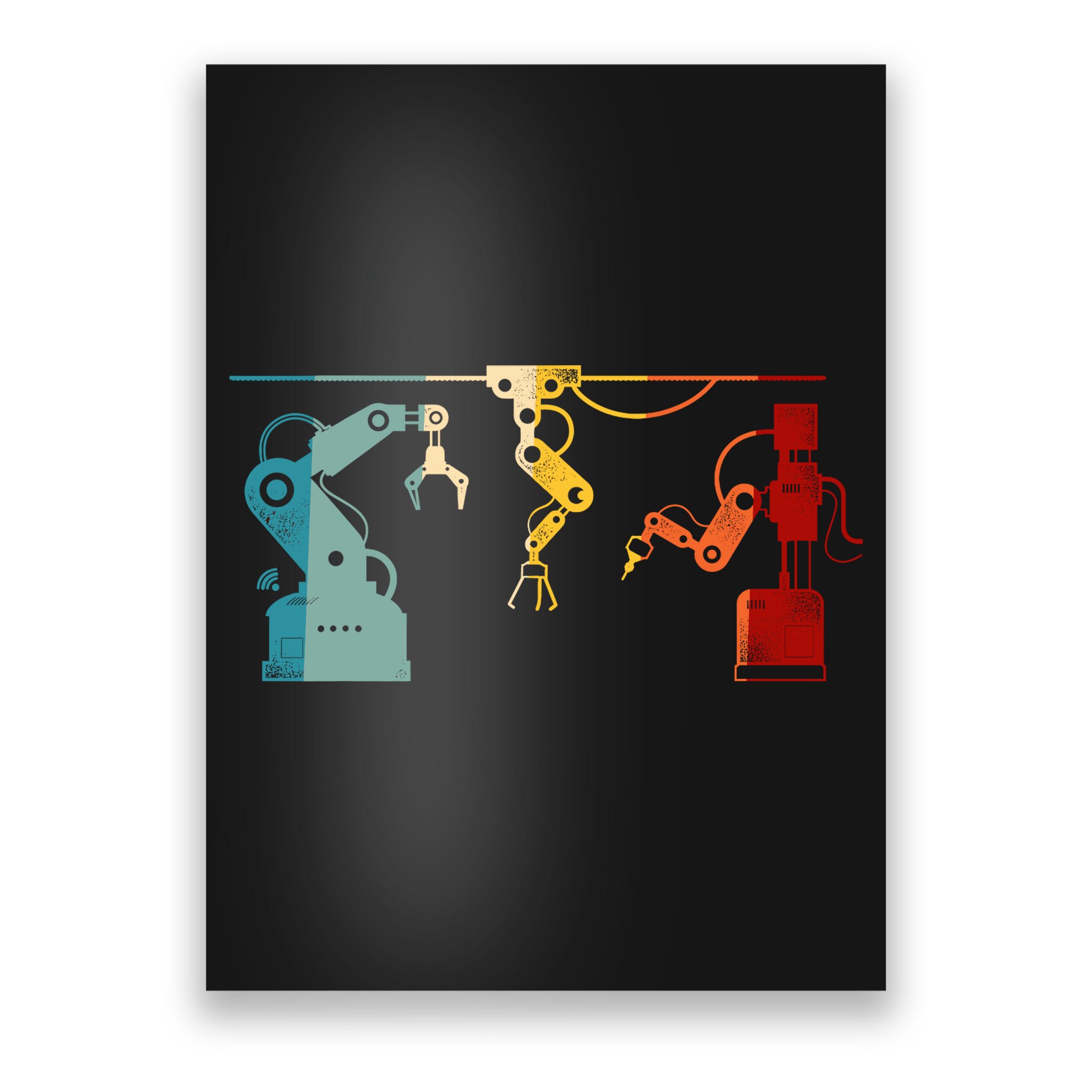 Robot Robotics Engineer Retro Vintage Poster