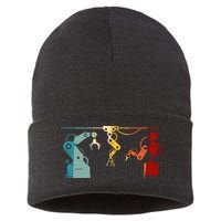 Robot Robotics Engineer Retro Vintage Sustainable Knit Beanie