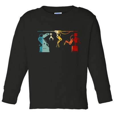 Robot Robotics Engineer Retro Vintage Toddler Long Sleeve Shirt