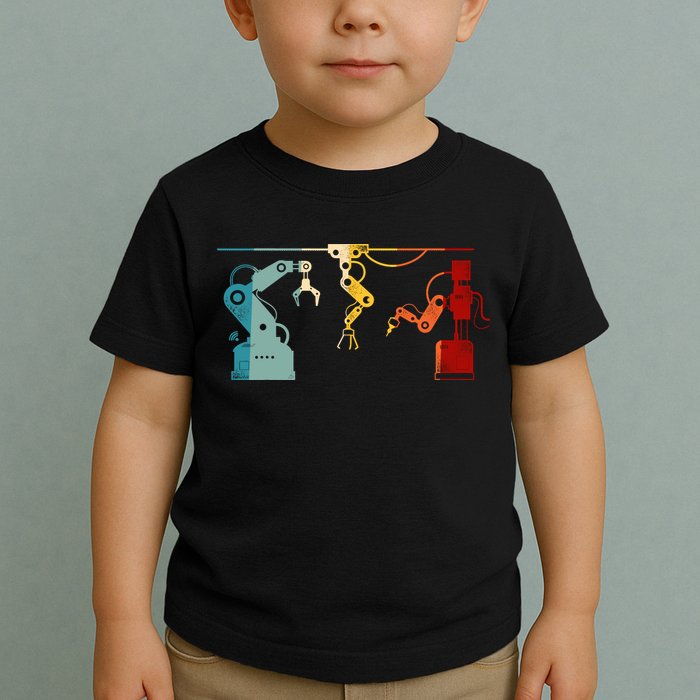 Robot Robotics Engineer Retro Vintage Toddler T-Shirt