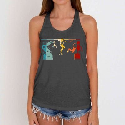 Robot Robotics Engineer Retro Vintage Women's Knotted Racerback Tank
