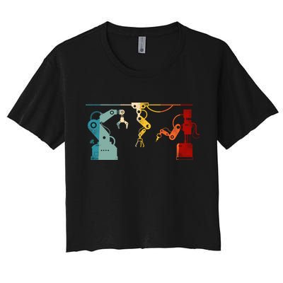 Robot Robotics Engineer Retro Vintage Crop Top