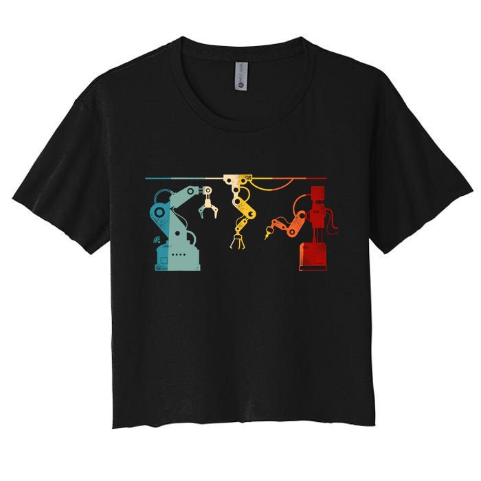 Robot Robotics Engineer Retro Vintage Crop Top
