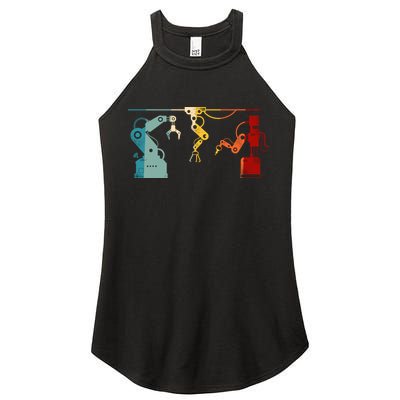 Robot Robotics Engineer Retro Vintage Women's Perfect Tri Rocker Tank