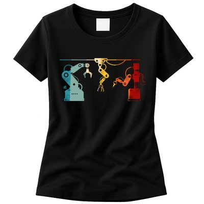 Robot Robotics Engineer Retro Vintage Womens T-Shirt