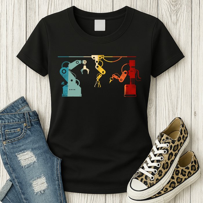 Robot Robotics Engineer Retro Vintage Womens T-Shirt