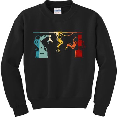 Robot Robotics Engineer Retro Vintage Kids Sweatshirt