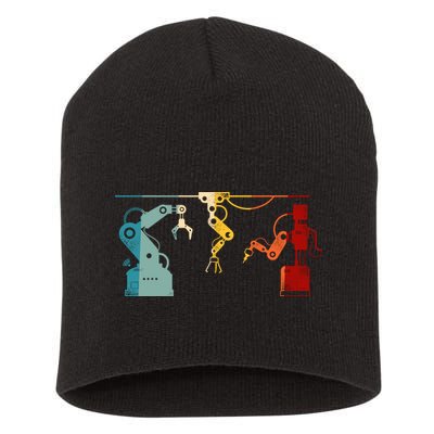 Robot Robotics Engineer Retro Vintage Short Acrylic Beanie