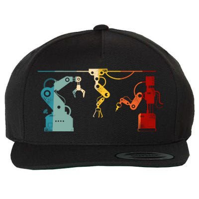 Robot Robotics Engineer Retro Vintage Wool Snapback Cap