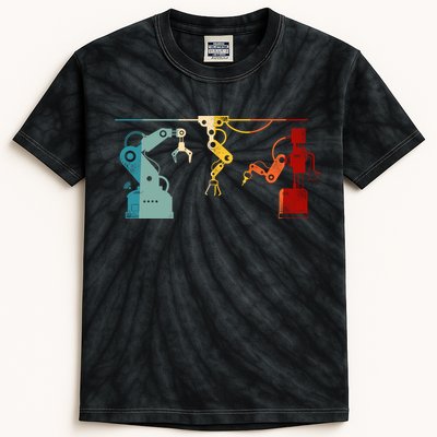 Robot Robotics Engineer Retro Vintage Kids Tie-Dye T-Shirt