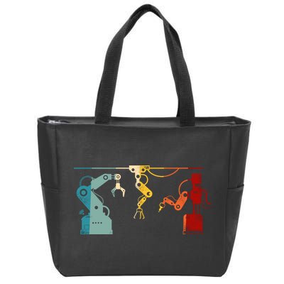 Robot Robotics Engineer Retro Vintage Zip Tote Bag