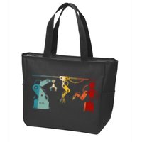 Robot Robotics Engineer Retro Vintage Zip Tote Bag
