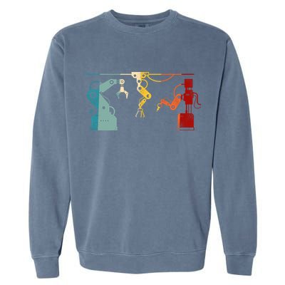 Robot Robotics Engineer Retro Vintage Garment-Dyed Sweatshirt