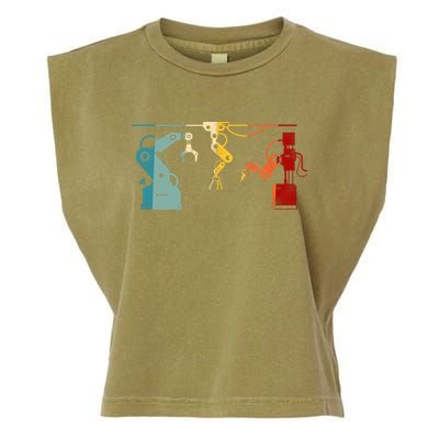 Robot Robotics Engineer Retro Vintage Garment-Dyed Women's Muscle Tee