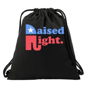 Raised Right Elephant Retro Drawstring Bag