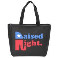 Raised Right Elephant Retro Zip Tote Bag