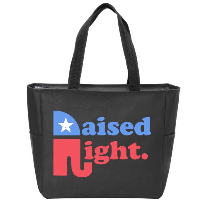 Raised Right Elephant Retro Zip Tote Bag