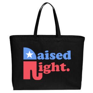 Raised Right Elephant Retro Cotton Canvas Jumbo Tote