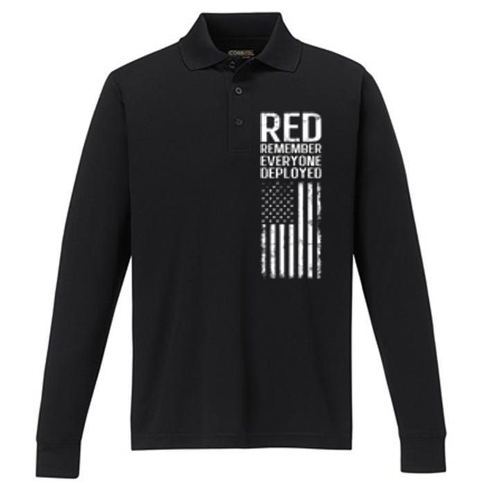 Red Performance Long Sleeve Polo